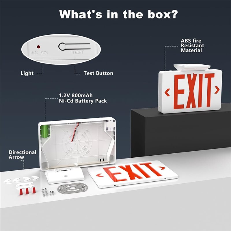【A10R】Red Exit Sign With Emerg - Emergency Exit Sign review and price